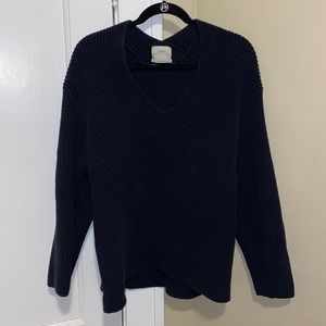 Urban Outfitters Black Ribbed Slouchy Sweater